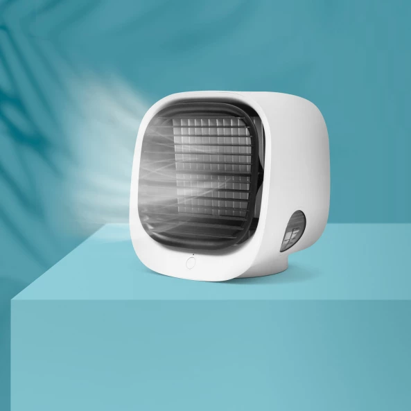 Bewello - Mini-ventilator portabil cu funcţie de răcire - USB - Alb