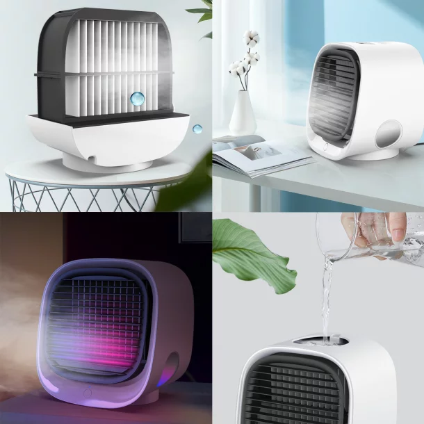 Bewello - Mini-ventilator portabil cu funcţie de răcire - USB - Alb