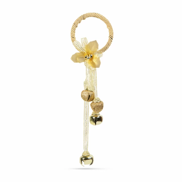 Clopoței chinezești, ornament de Crăciun pentru ușă - metal, aurii