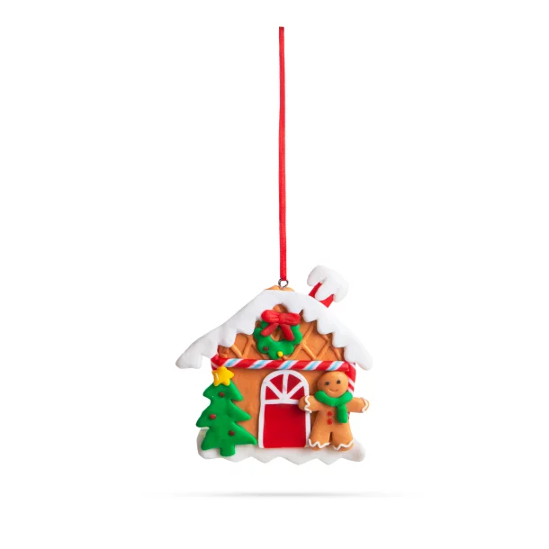 Decor magnetic de Craciun - 2 in 1 - casa de turta dulce cu om de turtă dulce - 85 x 75 mm