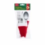 Decor tacâmuri de Crăciun - Pălărie de Moș Crăciun - 17 cm - 3 tipuri - 6 buc./pachet