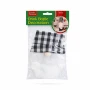 Decorațiune de Crăciun pentru sticle - elf - căciulă cu carouri - poliester - 40 x 12 cm (B)