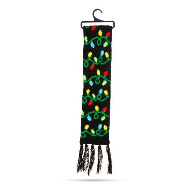 Fular de Crăciun - 100 cm - LED, cu baterie, negru