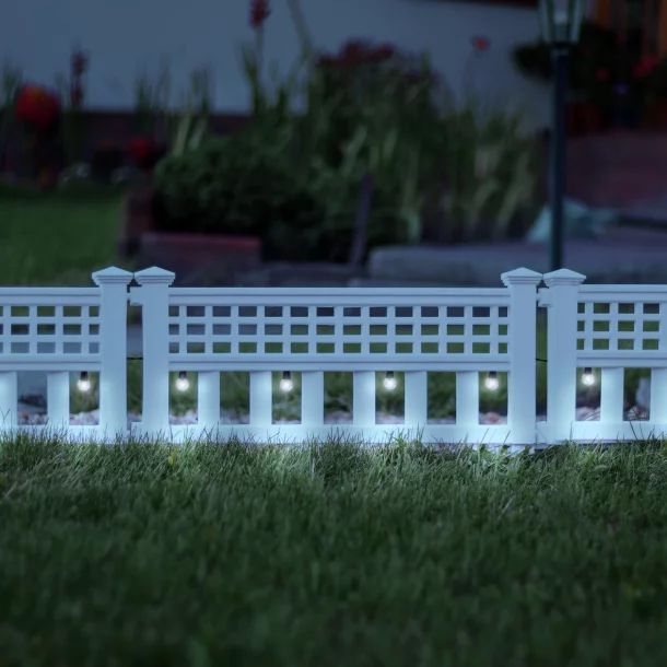 Garden of Eden - Gard solar cu LED, 58 x 36 x 3,5 cm, alb rece - 4 buc. /set