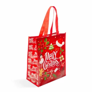 Geanta de cumparaturi de Craciun - &quot;Merry Christmas&quot; - 27 x 33 x 12 cm
