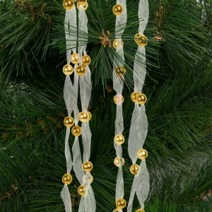 Ghirlandă de Crăciun din organza - 2,7 m - 10 mm - aurie