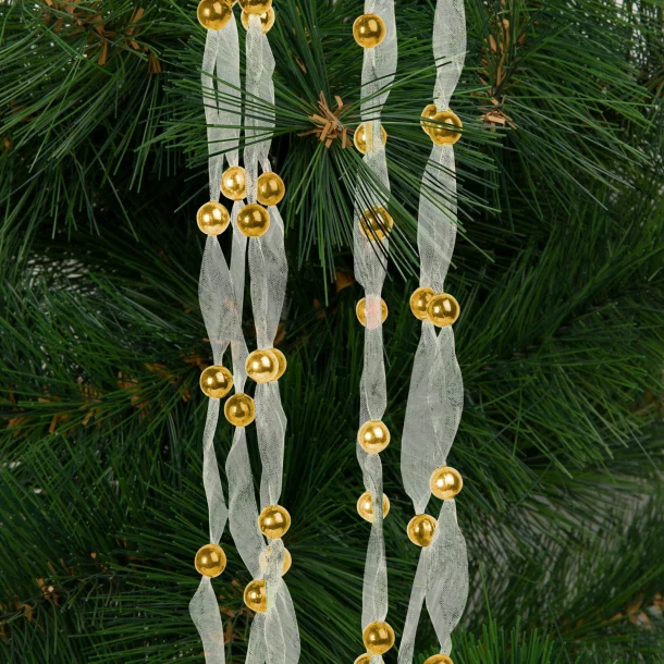 Ghirlandă de Crăciun din organza - 2,7 m - 10 mm - aurie