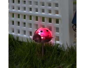 Lampă solară LED - gărgăriță - alb rece - galben / roșu - 75 x 60 x 156 mm