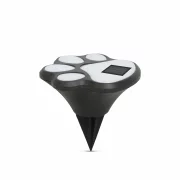 Lampă solară LED - model amprentă de câine - plastic negru