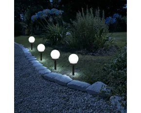 Lampa solara LED - sferică, alb rece - Ø10 cm