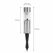 Lampă solară metalică - alb rece - 6 x 6 x 15 (+10) cm