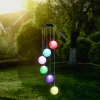 Lampă solară suspendată - sfere de cristal - cu LED RGB - 78 x 12,5 cm
