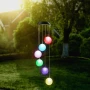 Lampă solară suspendată - sfere de cristal - cu LED RGB - 78 x 12,5 cm