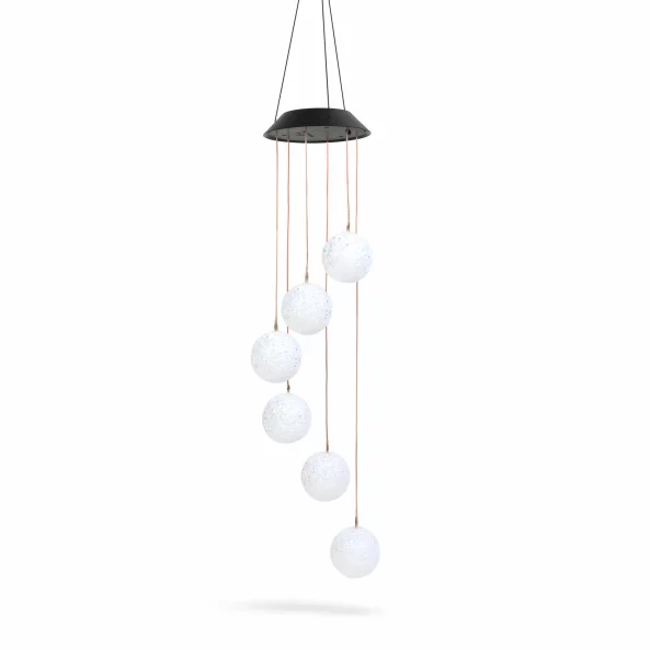Lampă solară suspendată - sfere de cristal - cu LED RGB - 78 x 12,5 cm