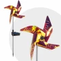Mini - turbină eoliană solară LED - color, detașabilă - aluminiu, plastic - 75 x 23 x 23 cm