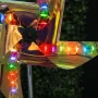 Mini - turbină eoliană solară LED - color, detașabilă - aluminiu, plastic - 75 x 23 x 23 cm