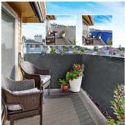 Paravan de balcon - gri închis - 5 x 0,9 m