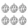 Set decor brad - globuri argintii strălucitoare - 7 cm - 6 buc/pachet