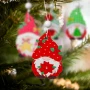 Set decoratiuni brad - pentru agatat, spiridusi din lemn - 4 tipuri - 12 buc/pachet