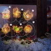 Șir de lumina cu LED de Crăciun - autocolant gel pentru geam - 6 LED-uri - 2 x AA