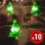 Șir de lumini LED - formă de brăduți - 1,2 metri - 10 LEDuri - alb cald - 2 x AA