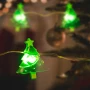 Șir de lumini LED - formă de brăduți - 1,2 metri - 10 LEDuri - alb cald - 2 x AA