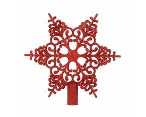 Vârf de brad - stea - 20 x 20 cm - roșie