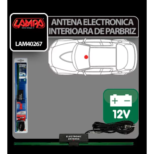 Lampa beltéri elektronikus szélvédő antenna 12V