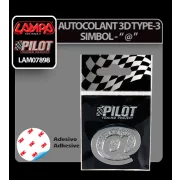 Autocolant 3D crom Type-3 (28mm) simbol - &quot; @ &quot;