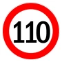 Sebességkorlátozó matrica 110km/h - Ø13cm