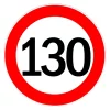 Autocolant limitator viteza 130km/h - Ø13cm