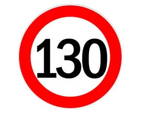 Autocolant limitator viteza 130km/h - Ø13cm