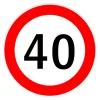 Autocolant limitator viteza 40km/h - Ø13cm
