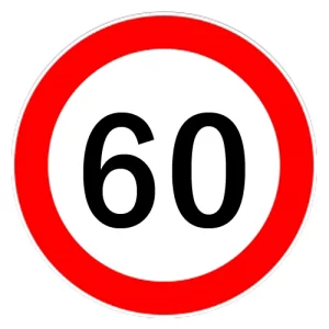 Autocolant limitator viteza 60km/h - Ø18cm