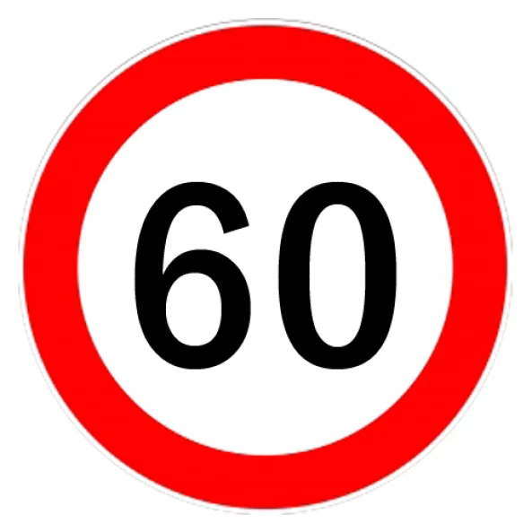 Autocolant limitator viteza 60km/h - Ø18cm