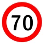 Autocolant limitator viteza 70km/h - Ø13cm