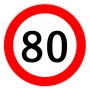 Sebességkorlátozó matrica 80km/h - Ø18cm