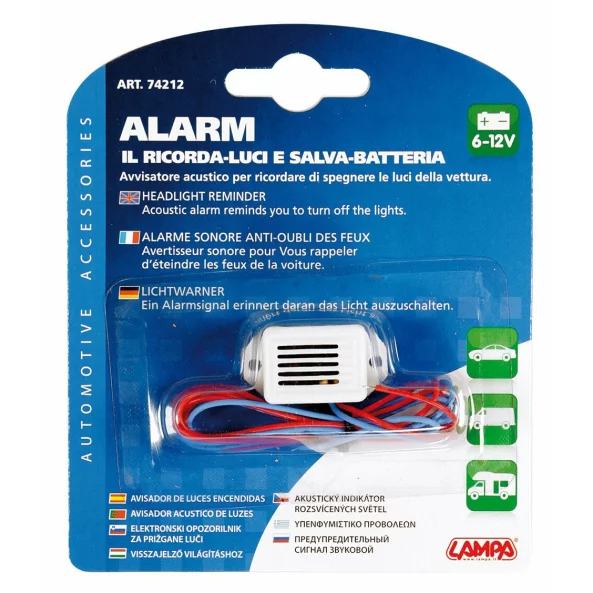 Avertizor sonor lumina aprinsa 6-12V Lampa