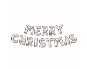 Balon de Crăciun "Merry Christmas” - argintiu