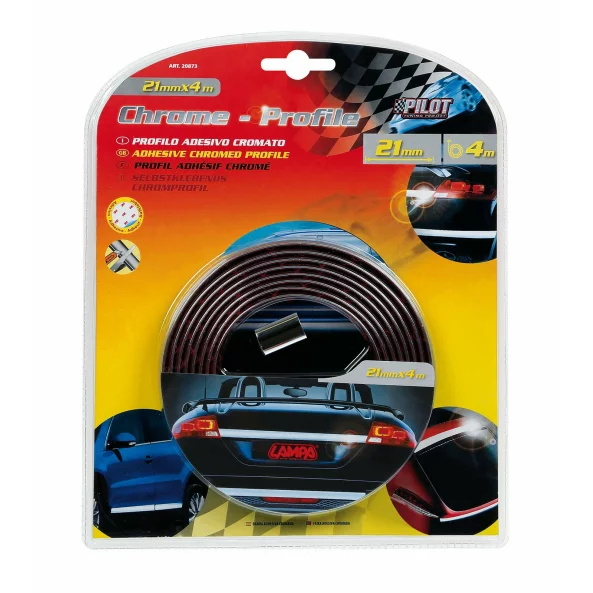 Banda ornament crom adeziva - 4m x 21mm