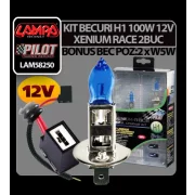 Bec halogen 12V - H1- 100W Xenium Race P14,5s 2buc + Pachet bonus