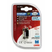 Bec Hyper-Led9 - 3SMD 24/28V sofit 10x36mm soclu SV8,5-8 2buc - Alb