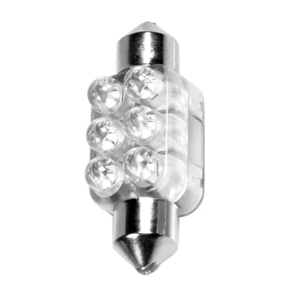 Bec LED 12V - 13x35mm - 6LED Sofit SV8,5-8 1buc - Alb