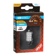 Bec LED 12V - 13x44mm - 8LED Sofit SV8,5-8 1buc - Albastru