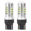 Bec Led 24SMD 3030 12/24V Pozitie, frana, 7443, W21/5W, T20 Canbus 2buc - Alb
