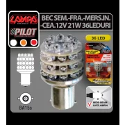Bec Multi-Led 36Led 12V Frana, Ceata, Mers i. - P21W BA15s - Alb