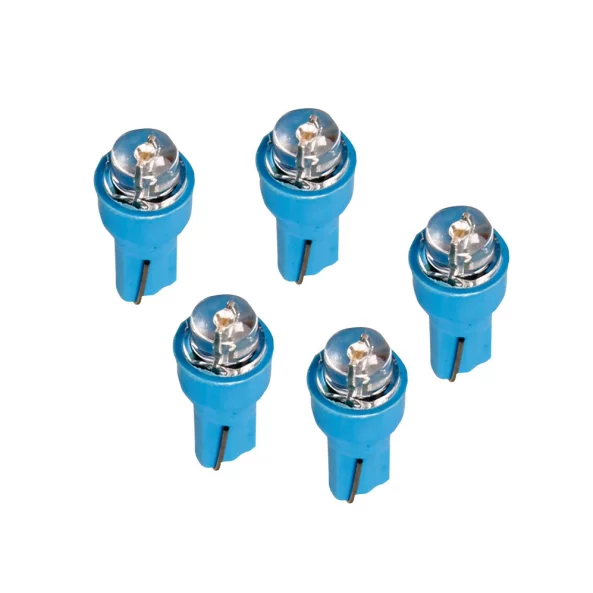 Bec tip LED 12V iluminat bord soclu pl. T5 W2x4,6d 5buc - Albast