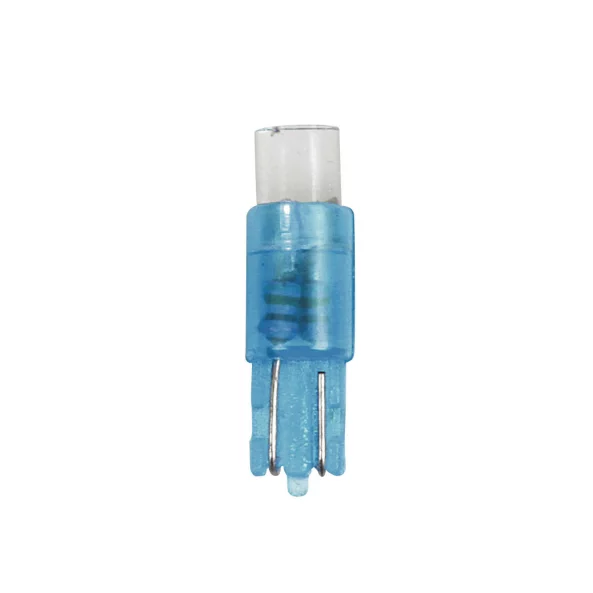 Bec tip LED 12V iluminat bord soclu pl. T5 W2x4,6d 5buc - Albast