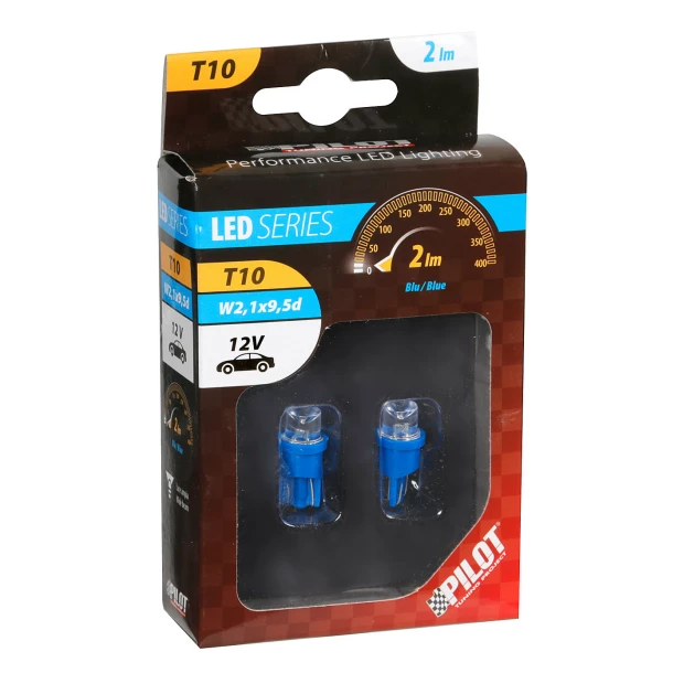12V Colour-Led Wide, lamp 1 Led - (T10) - W2,1x9,5d - 2 pcs