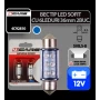 Bec tip LED 12V sofit cu 6 leduri 10x36mm SV8,5-8 2buc - Albastru